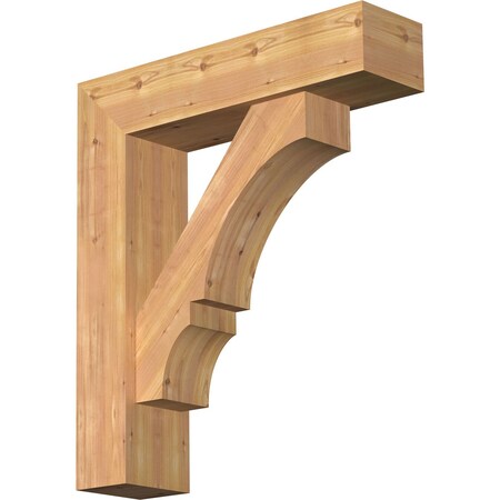 Ekena Millwork Balboa Block Smooth Bracket w/ Offset Brace, Western Red Cedar, 7 1/2"W x 30"D x 34"H BKT0806X30X34BOA05SWR